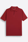 Waffle-Knit Revere Polo Shirt in Blood Red POLO ATTIR-MEN