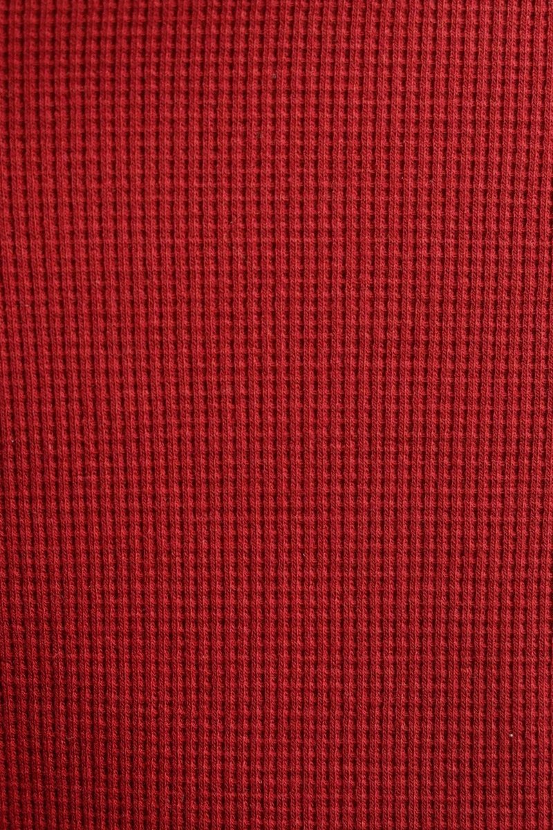 Waffle-Knit Revere Polo Shirt in Blood Red POLO ATTIR-MEN