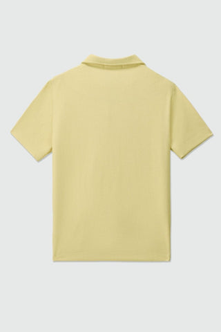 Waffle - Knit Revere Polo Shirt in Butter Yellow - AttirPOLO