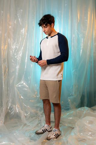 Waffle - Knit Shorts in Stone - AttirSHORT