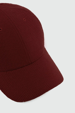 Waffle Textured Baseball Cap in Blood Red - AttirCAP