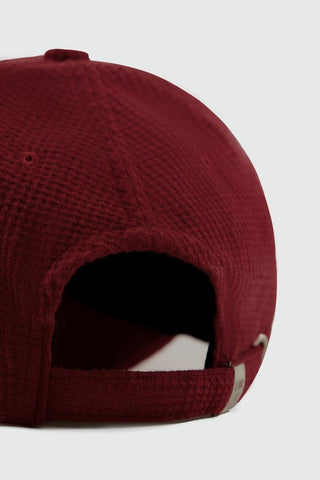 Waffle Textured Baseball Cap in Blood Red - AttirCAP