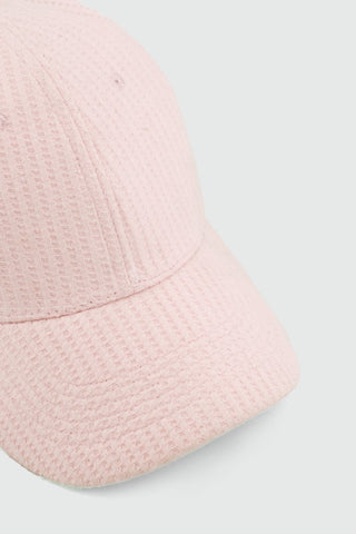 Waffle Textured Baseball Cap in Pastel Pink - AttirCAP