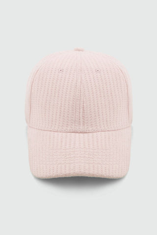 Waffle Textured Baseball Cap in Pastel Pink - AttirCAP