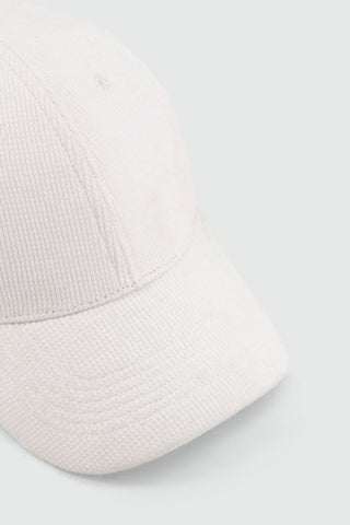 Waffle Textured Baseball Cap in White - AttirCAP
