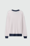 Waffle Textured Contrast Trims Sweatshirt in Navy SWEATSHIRT ATTIR-UNISEX