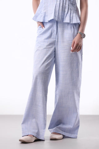 Wide - leg Trouser in Light Blue - AttirBOTTOM