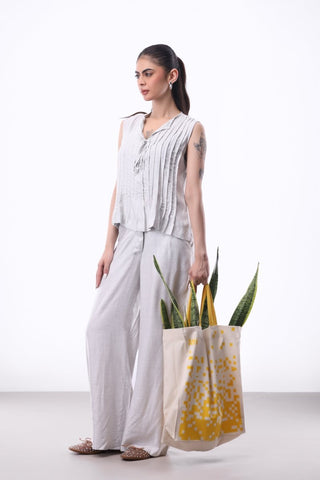 Wide - leg Trouser in Silver - AttirBOTTOM