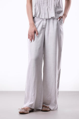 Wide - leg Trouser in Silver - AttirBOTTOM