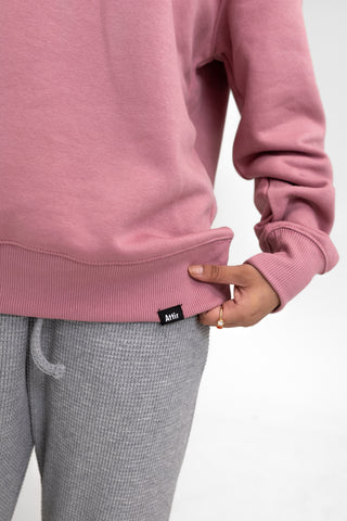 Hoodie with Buttoned Slit in Pink