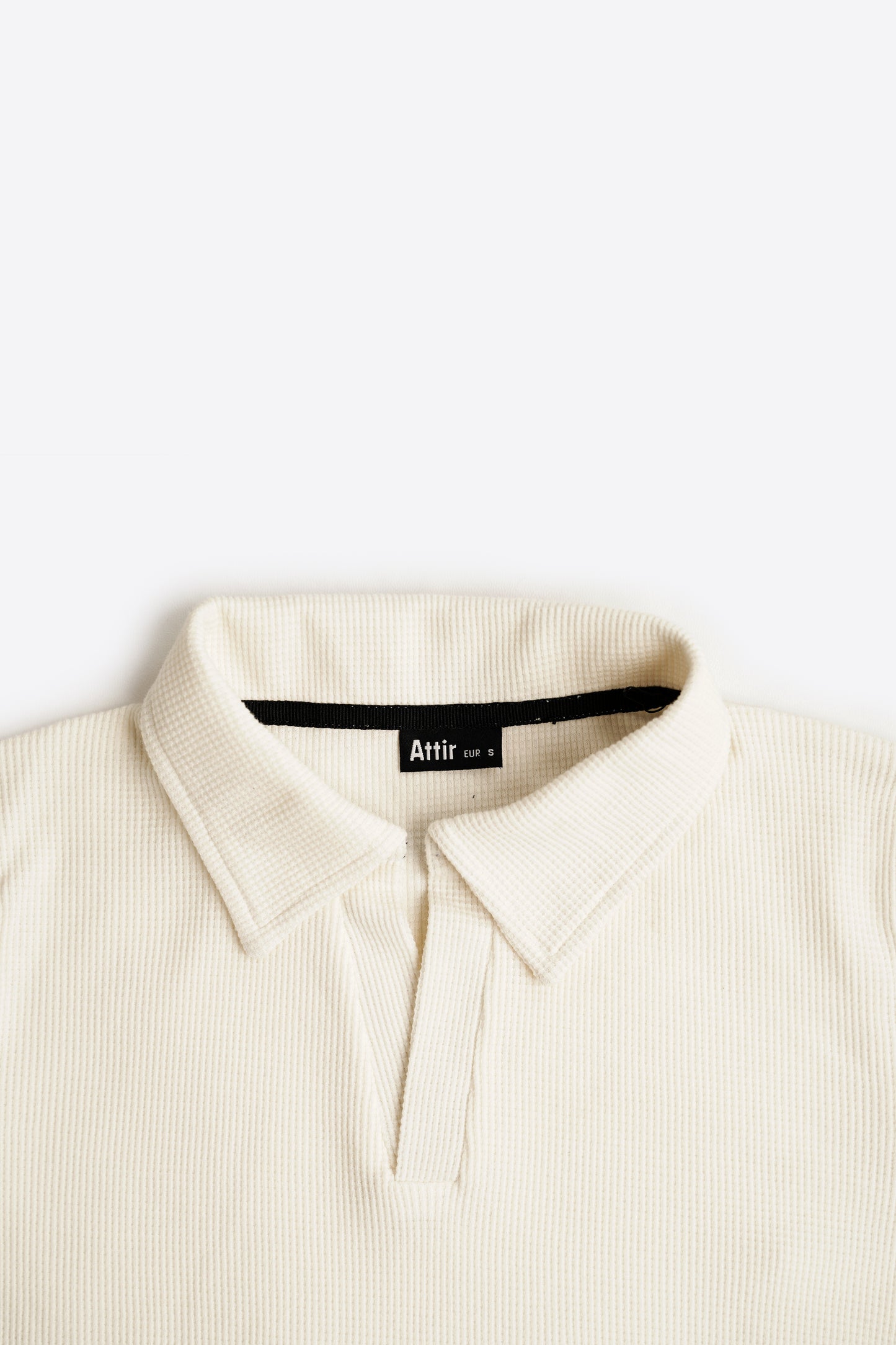 Waffle-Knit Revere Polo Top