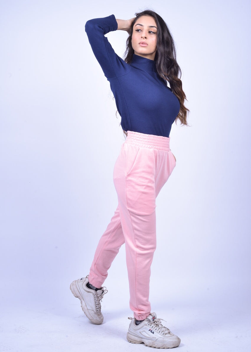 Joggers in Coral Pink BOTTOM ATTIR-WOMEN