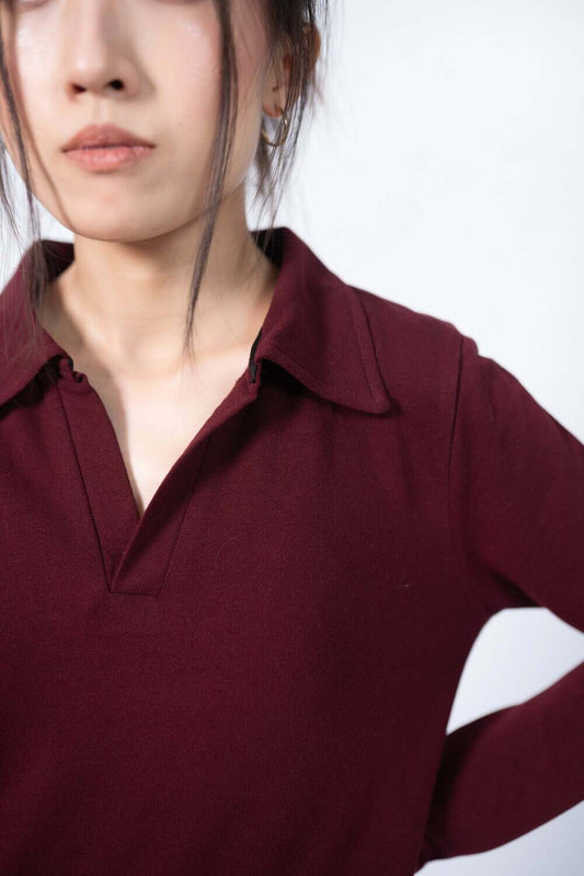 Revere Polo Top in Maroon