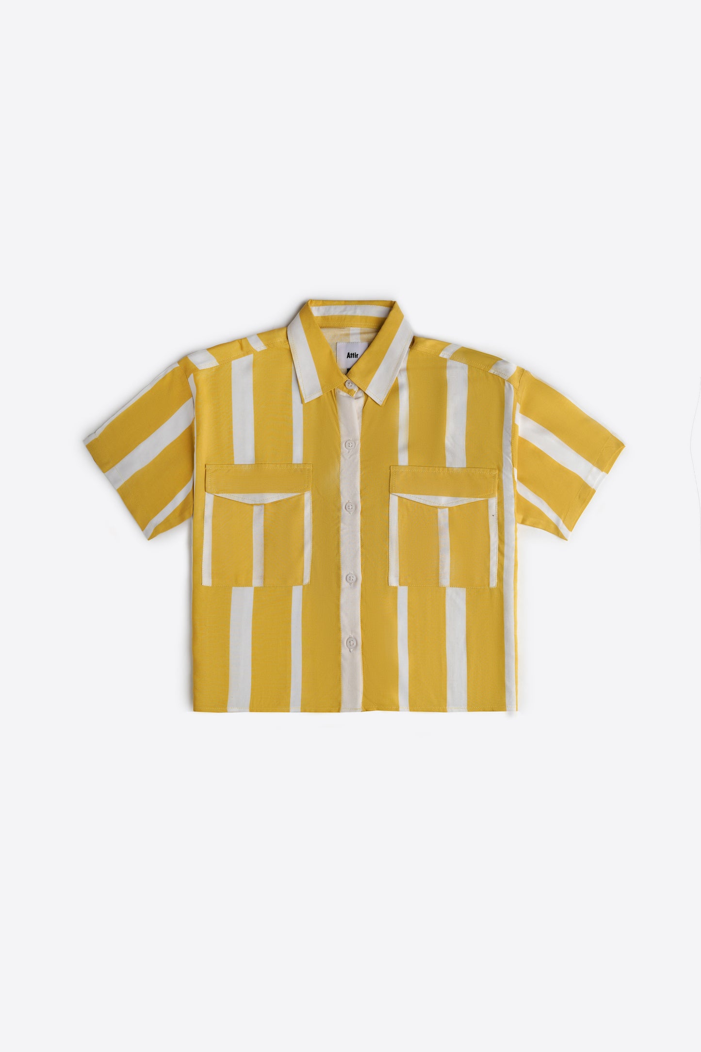 Striped Print Cropped Shirt