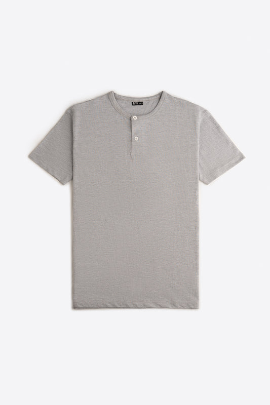 Henley T-shirt in Grey Marl