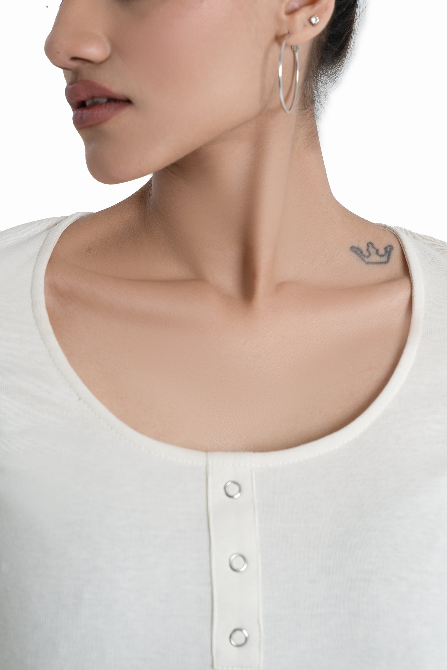 Scoop Neck Top in Porcelain White