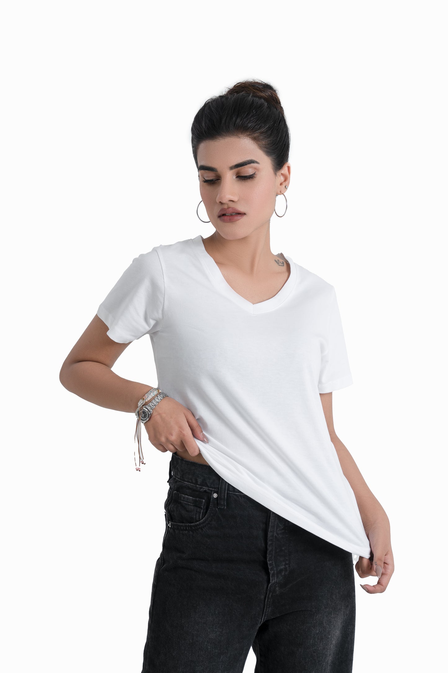 V-Neck T-shirt in White