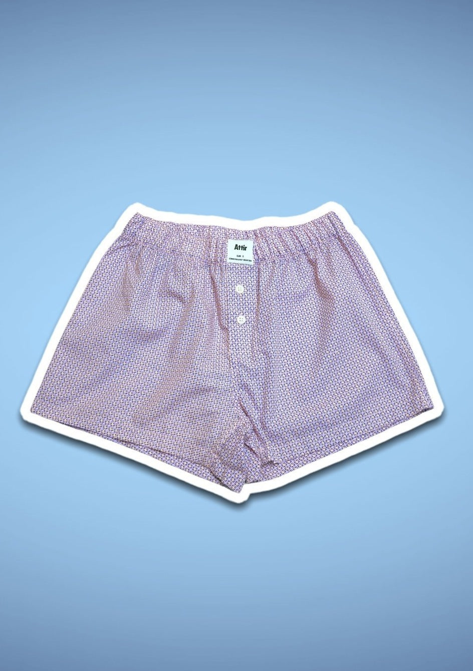 Peach Geometric Square Cotton Boxer Shorts