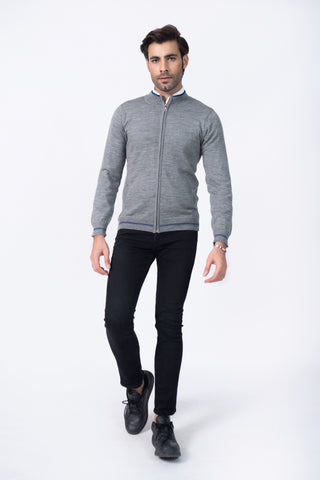 Fine Knit Zipper in Wool Blend
