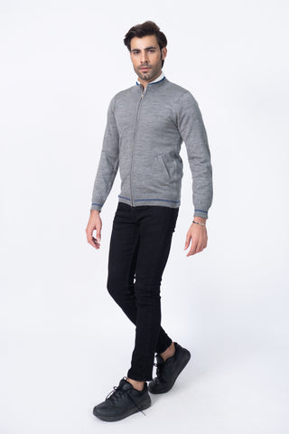 Fine Knit Zipper in Wool Blend