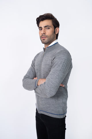 Fine Knit Zipper in Wool Blend