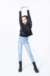 Velour Hoodie in Black HOODIE ATTIR-WOMEN