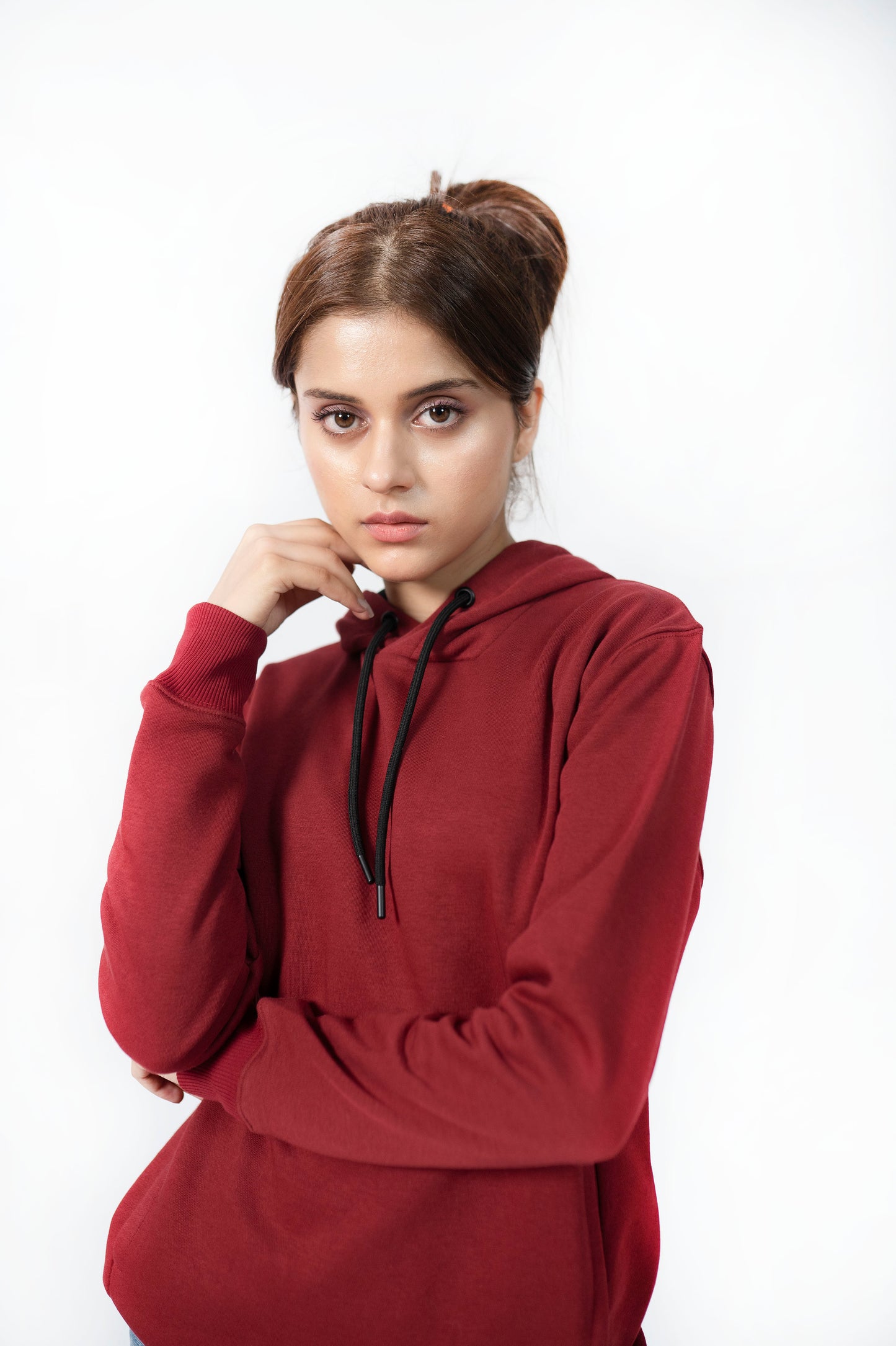 Hoodie in Rosewood Maroon