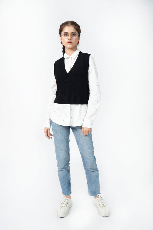 Cropped Knitted Vest