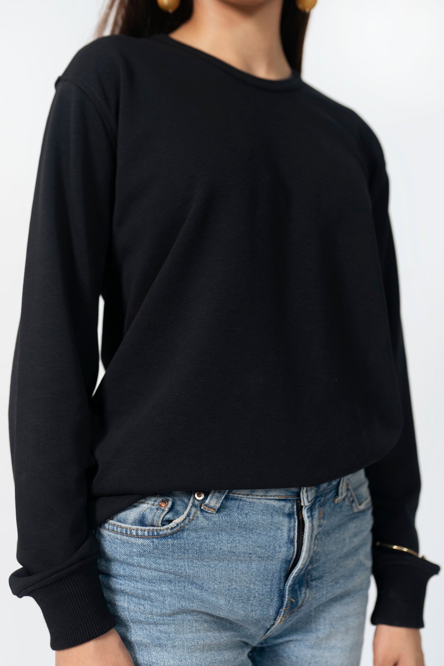 Basic Sweatshirt in Ink Black