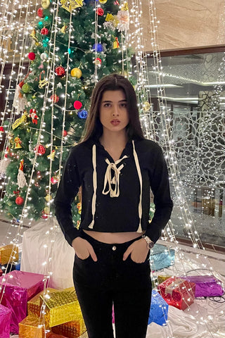 Boxy Hoodie in Black