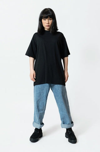 Structured Boxy - cut Oversized T-shirt in Black - AttirTEE
